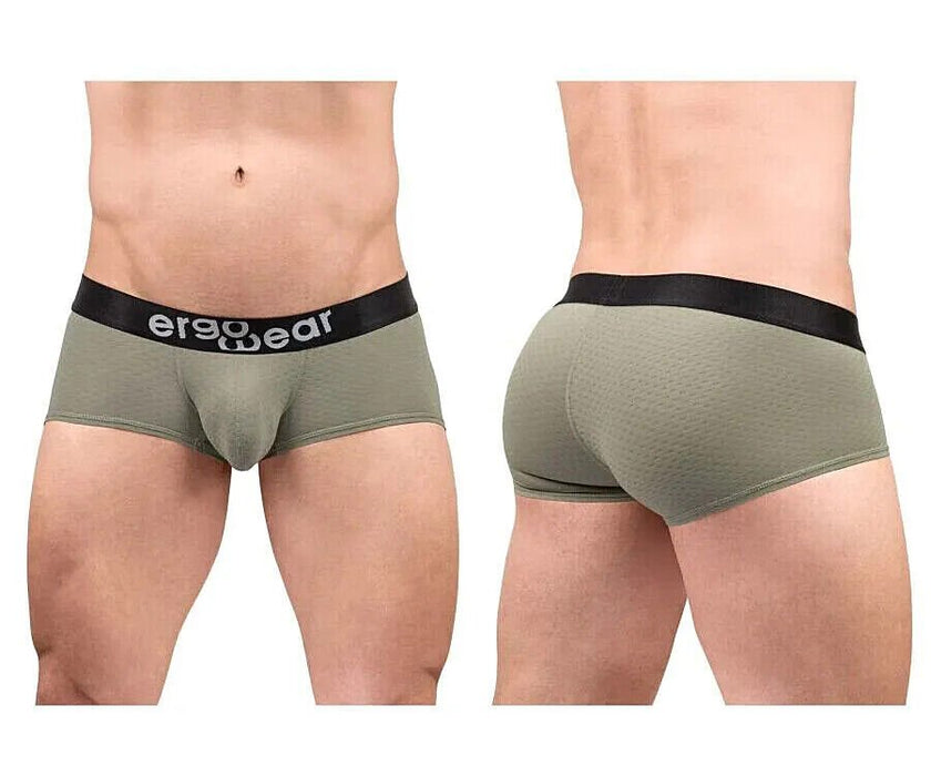 ErgoWear Boxer Trunks MAX Flow Micro Perforated Mesh in Smoke Green 1679 - SexyMenUnderwear.com