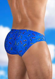 ErgoWear FEEL SW Swim Briefs Roomy Pouch Bikini - Cut in Summer Blue 17642