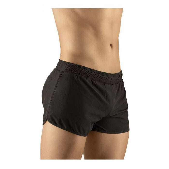 ErgoWear Gym Shorts With Inner Brief Feel Bikini Swim - Short Black 1064 84 - SexyMenUnderwear.com