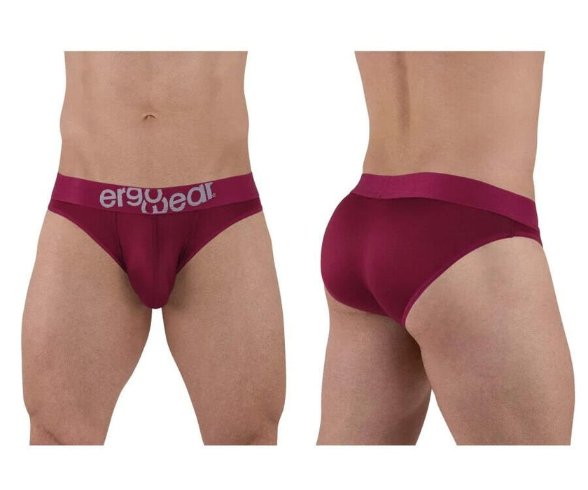 ErgoWear HIP Bikini Brief Stretchy Low - Rise Briefs Seamed Pouch Plum Red 1500 - SexyMenUnderwear.com