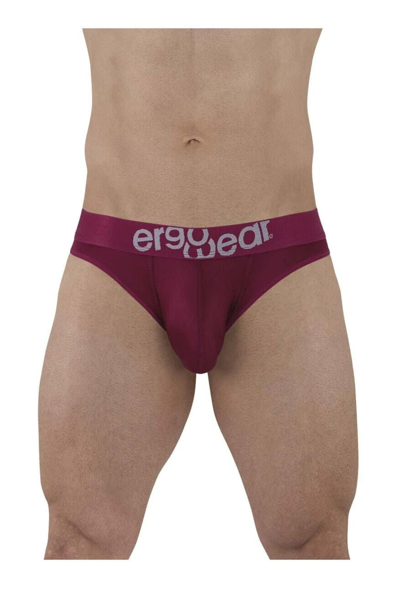 ErgoWear HIP Bikini Brief Stretchy Low - Rise Briefs Seamed Pouch Plum Red 15003