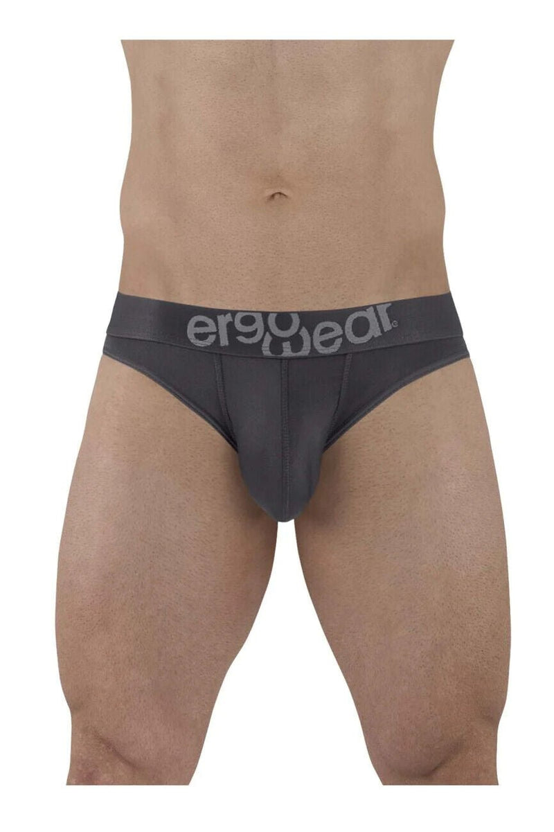 ErgoWear HIP Bikini Brief Stretchy Low - Rise Briefs Seamed Pouch Shark Gray 14944