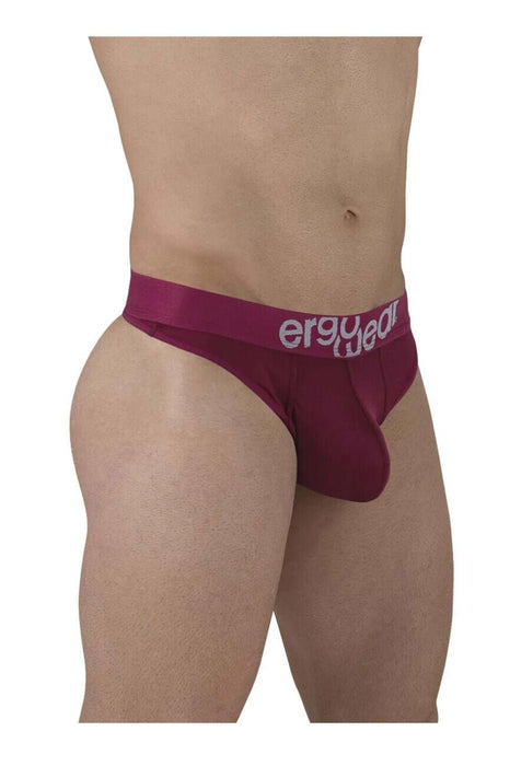 ErgoWear HIP Thong Stretchy Quick - Dry Soft MicroFibre Thongs in Plum Red 1499 - SexyMenUnderwear.com