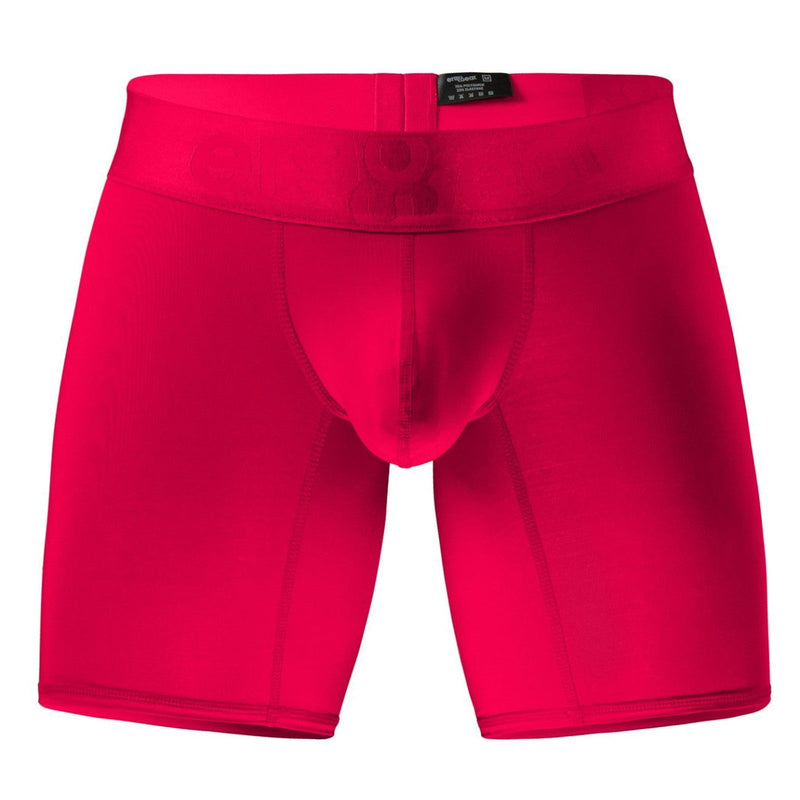 ErgoWear Long Boxer Briefs MAX Bold Stretchy Mid - Cut Boxer in Red 1745 105