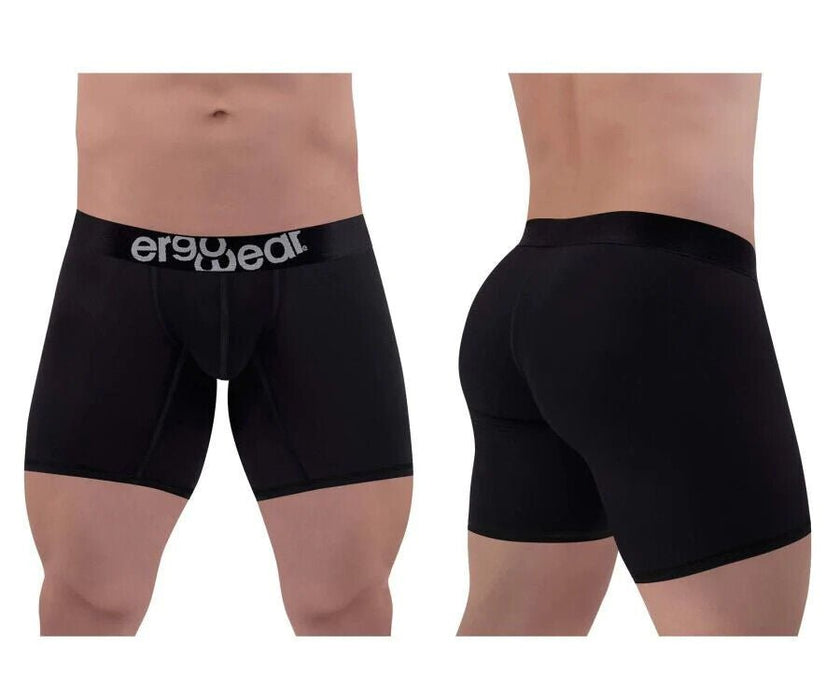 ErgoWear Long Boxer Briefs MAX Cotton Full Coverage Mid - Cut Black 1485 95 - SexyMenUnderwear.com