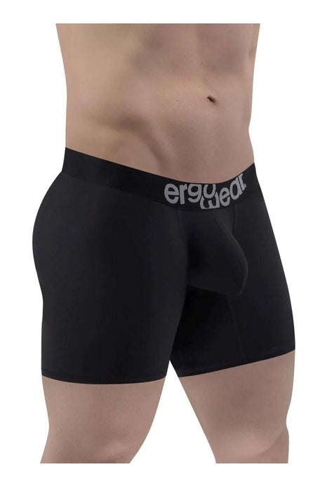 ErgoWear Long Boxer Briefs MAX Cotton Full Coverage Mid - Cut Black 1485 95 - SexyMenUnderwear.com