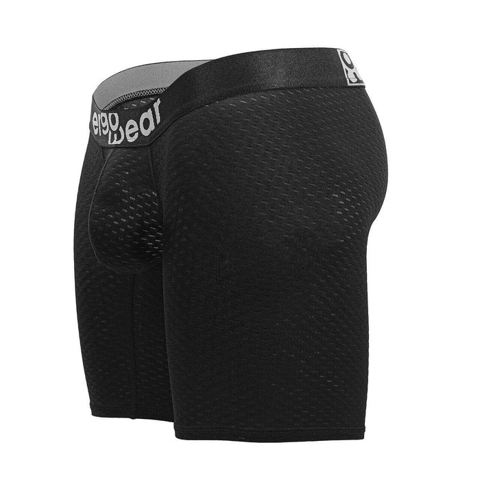 ErgoWear Long Boxer Briefs MAX Flow 3D - Pouch Micro Perforated Midcut Black 1690 - SexyMenUnderwear.com