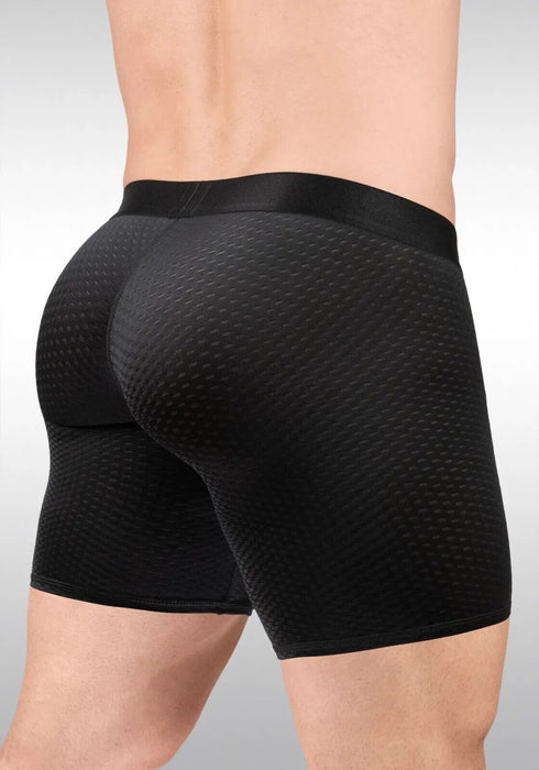 ErgoWear Long Boxer Briefs MAX Flow 3D - Pouch Micro Perforated Midcut Black 1690 - SexyMenUnderwear.com