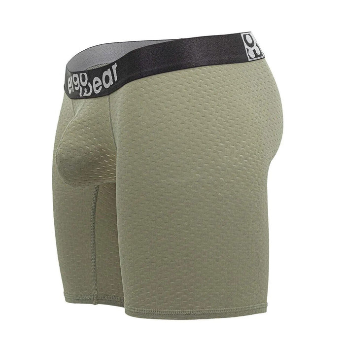 ErgoWear Long Boxer Briefs MAX Flow 3D - Pouch Perforated Midcut Smoke Green 1680 - SexyMenUnderwear.com