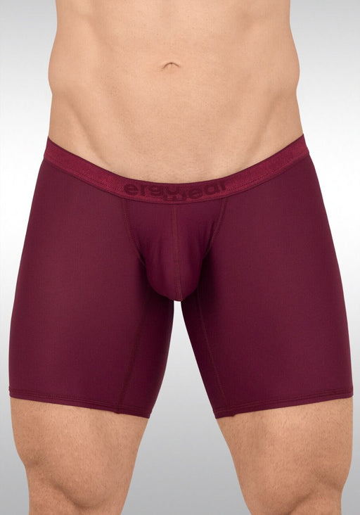 ErgoWear Long Boxer SLK Midcut Hyper - Soft 3Dimensional Pouch in Burgundy 1659 13 - SexyMenUnderwear.com