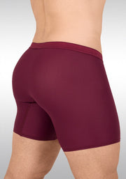ErgoWear Long Boxer SLK Midcut Hyper - Soft 3Dimensional Pouch in Burgundy 1659 132