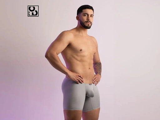 ERGOWEAR Long Boxer X4D Seamed Pouch Midcut Silver Gray 1594 92 - SexyMenUnderwear.com