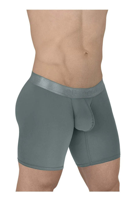 ErgoWear Long Length Boxer Briefs MAX XX Stretchy Mid - Cut Light Teal 1628 - SexyMenUnderwear.com