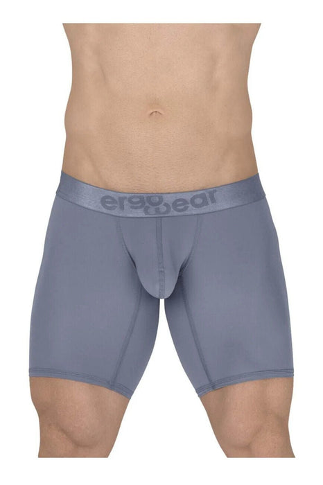 ErgoWear Long Length Boxer Briefs MAX XX Stretchy MidCut Fog Blue 1632 - SexyMenUnderwear.com