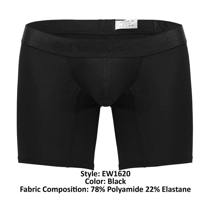 ErgoWear Long Length Boxer MAX XX Mid - Cut Stretchy Black 1620 - SexyMenUnderwear.com