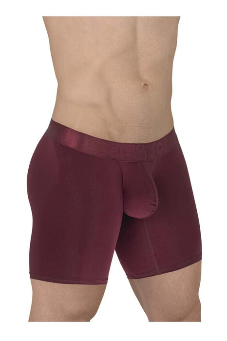 ErgoWear Long Length Boxer MAX XX Mid - Cut Stretchy Pomegranate Red 1624 - SexyMenUnderwear.com