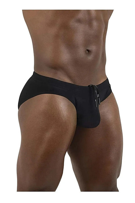 ErgoWear Low Rise Swim Briefs X4D SW Bikini Cut Swimwear in Jet Black 1694 - SexyMenUnderwear.com