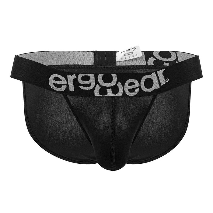 ErgoWear MAX Cotton Bikini Briefs Sporty Edge Low - Rise Brief Black 1483 95 - SexyMenUnderwear.com