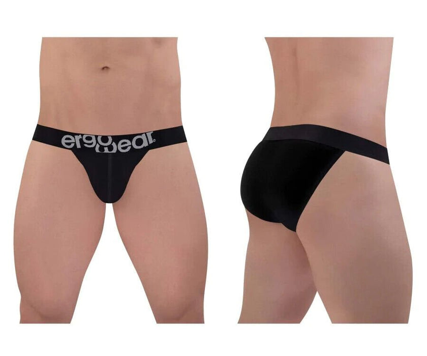 ErgoWear MAX Cotton Bikini Briefs Sporty Edge Low - Rise Brief Black 1483 95 - SexyMenUnderwear.com