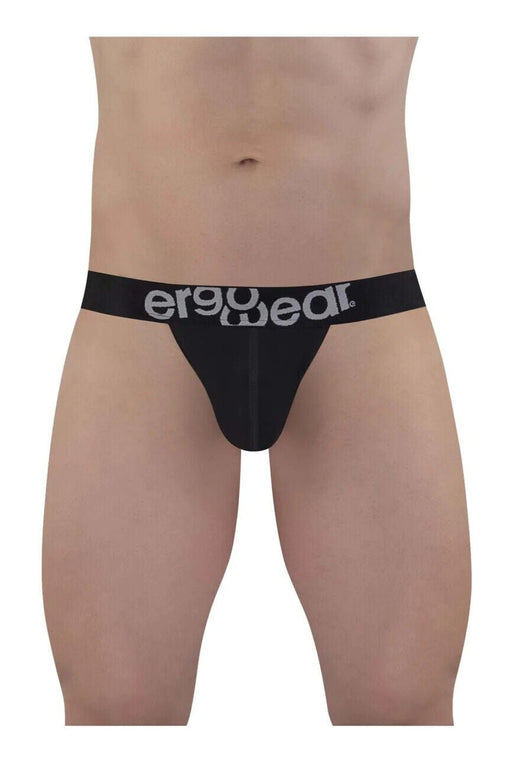 ErgoWear MAX Cotton Thongs Sporty Edge Black Low - Rise Thong 1482 891