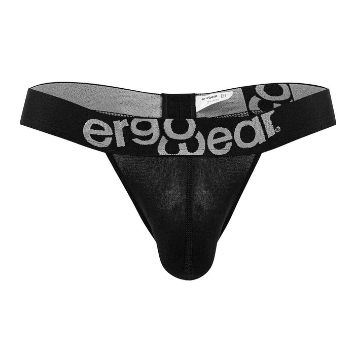 ErgoWear MAX Cotton Thongs Sporty Edge Black Low - Rise Thong 1482 89 - SexyMenUnderwear.com