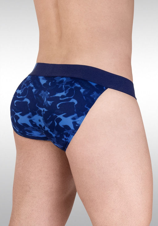 ErgoWear MAX SE Bikini Brief 3D Nose Shaped Pouch Micro Mesh Camo - Blue 1719 1321