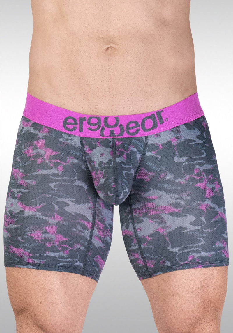 ErgoWear MAX SE Camo Midcut 3D Pouch Micro Mesh Long Boxer Briefs Pink 1717 1311