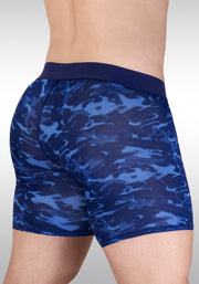 ErgoWear MAX SE Midcut Long Boxer Briefs 3D Pouch MicroMesh Camo - Blue 1721 1312
