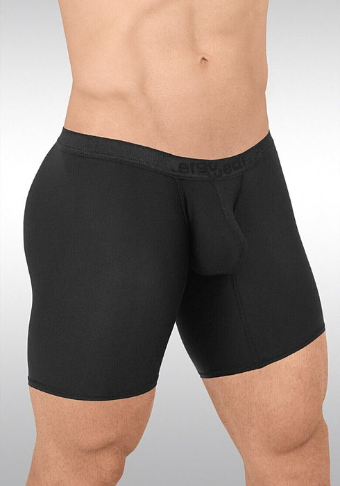 ErgoWear Midcut SLK Long Boxer Hyper - Soft 3Dimensional Pouch in Black 1663 27 - SexyMenUnderwear.com