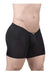 ErgoWear MidCut X4D Long Boxer Briefs 3D Seamed Pouch in Black 1702 - SexyMenUnderwear.com