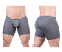 ErgoWear MidCut X4D Long Boxer Briefs 3D Seamed Pouch in Gray 1706 - SexyMenUnderwear.com