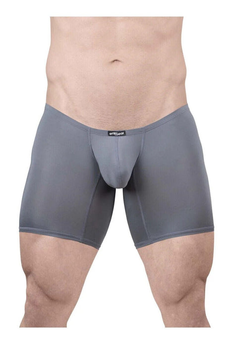 ErgoWear MidCut X4D Long Boxer Briefs 3D Seamed Pouch in Gray 1706 - SexyMenUnderwear.com