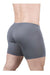 ErgoWear MidCut X4D Long Boxer Briefs 3D Seamed Pouch in Gray 1706 - SexyMenUnderwear.com