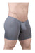 ErgoWear MidCut X4D Long Boxer Briefs 3D Seamed Pouch in Gray 1706 - SexyMenUnderwear.com