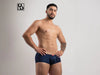 ERGOWEAR Mini Boxer X4D Seamed Pouch Low - Rise Trunks Navy Blue 1601 93 - SexyMenUnderwear.com