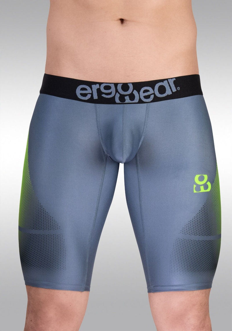 ErgoWear Sports Leggings Biker Short MAX SE 3D Nose Shaped Pouch Grey/Green 16033