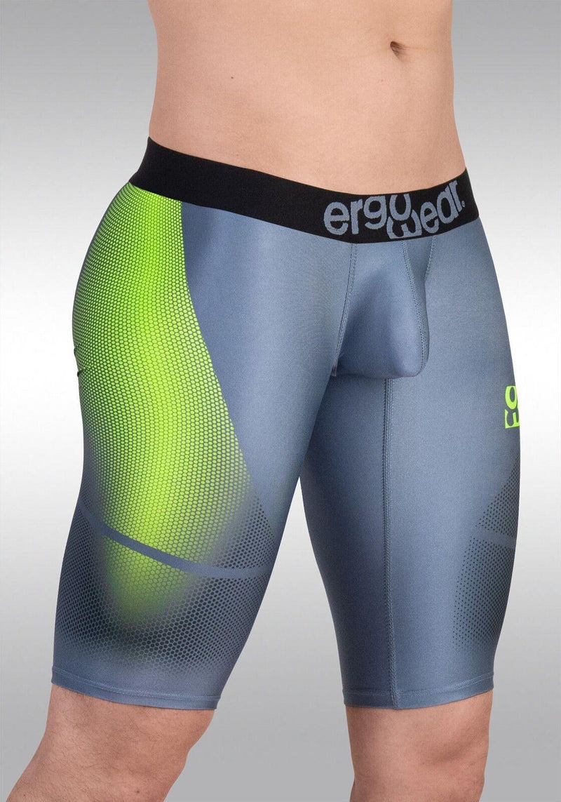 ErgoWear Sports Leggings Biker Short MAX SE 3D Nose Shaped Pouch Grey/Green 16032