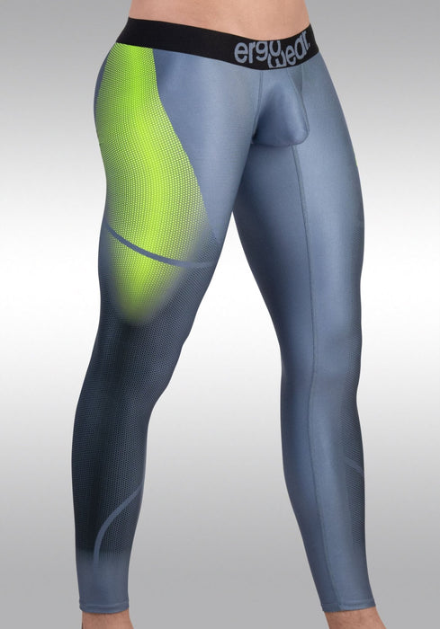 ErgoWear Sports Tight Leggings MAX SE Pants 3D Nose Shaped Pouch Grey/Green 1604 - SexyMenUnderwear.com