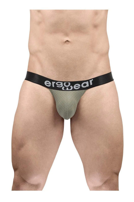 ErgoWear String MAX Flow 3D Pouch Micro - Perforated Thong Smoke Green 1677 - SexyMenUnderwear.com