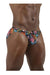 ErgoWear Swimwear FEEL Bikini Swim Briefs 3D Pouch Drawstring Pink Leaves 1695 19 - SexyMenUnderwear.com