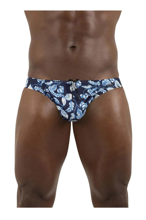 ErgoWear Swimwear FEEL Swim - Bikini Briefs 3D Pouch Drawstring Abstract Blue 1697 191