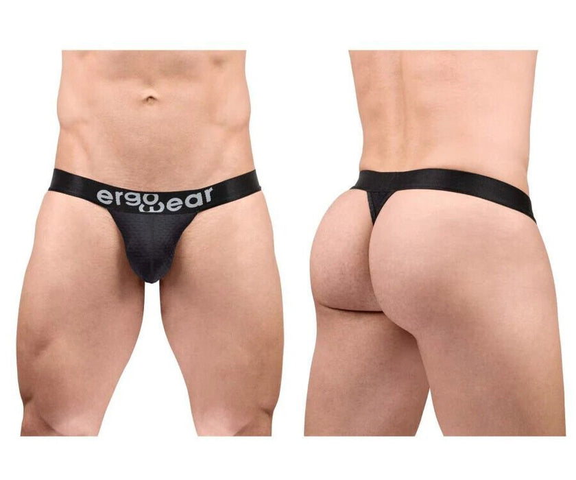 ErgoWear Thong MAX Flow 3D Pouch Micro - Perforated Men G - String Black 1687 - SexyMenUnderwear.com