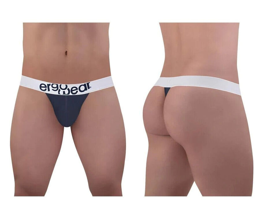 ErgoWear Thongs MAX Cotton Sports Edge Low - Rise Thong Navy Blue 1470 90 - SexyMenUnderwear.com