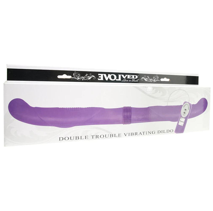 Evolved Novelties Vibrator Double Trouble Vibrating Dildos Unisex Purple SX2 - SexyMenUnderwear.com