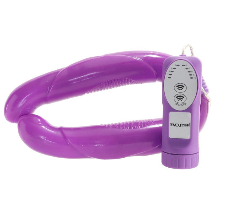 Evolved Novelties Vibrator Double Trouble Vibrating Dildos Unisex Purple SX2 - SexyMenUnderwear.com