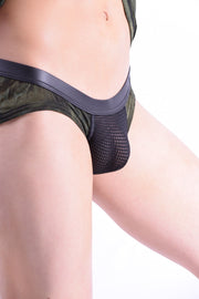 Gregg Homme Briefs Combat Mesh Pouch Army Green MEDIUM 102703 332