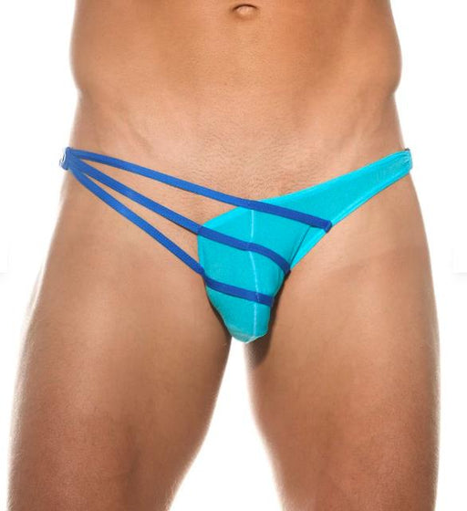 Gregg Homme Briefs SLINGSHOT With Detachable Clips Sheer Aqua Brief 200203 G1141
