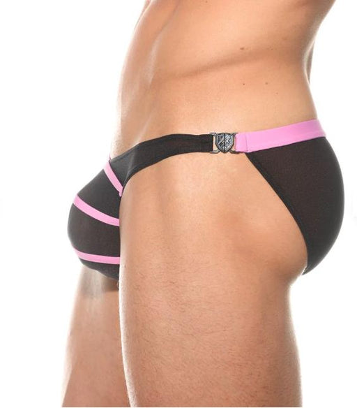 Gregg Homme Briefs SLINGSHOT With Detachable Clips Sheer Brief Black 200203 G592