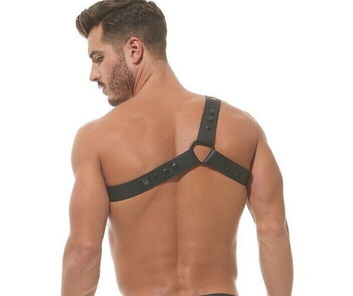 GREGG HOMME Chest Harness Charnel 100% Leather Adjustable Snaps O - Rings 162560 - SexyMenUnderwear.com