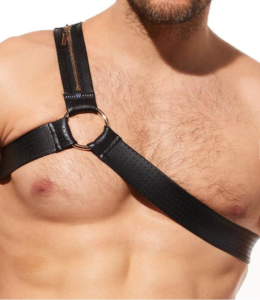 GREGG HOMME Harness Solid Gold Ring And Zipper Adjustable Snaps 190860 G1351